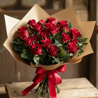 Букет 19 красных роз